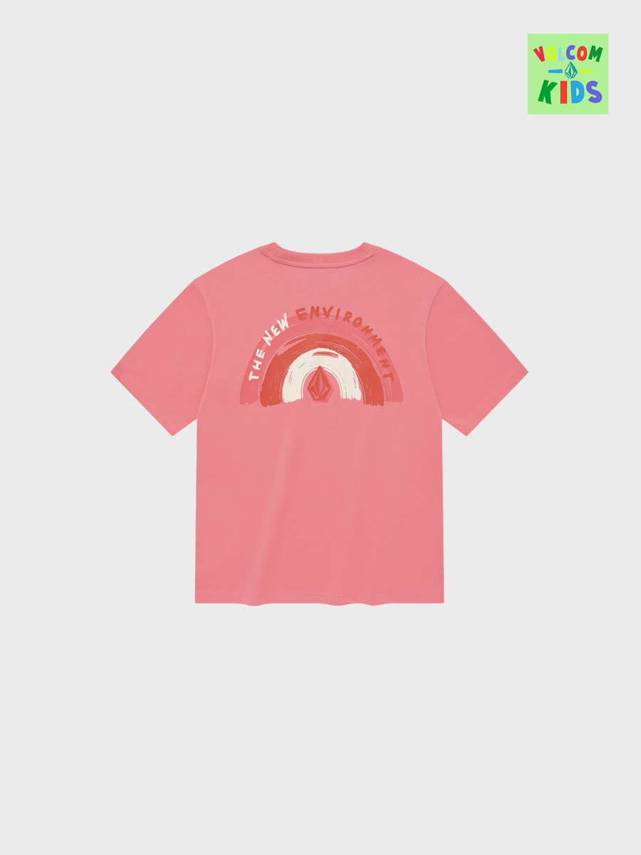 키즈 브러시 레인보우 반팔 티셔츠(라이트 핑크)